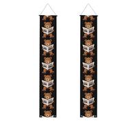 HYTTER Bannière de porche imprimée avec petit ours lisant un journal de remise de diplôme - Robuste, durable, lavable et réutilisable, décoration de remise de diplôme pour fêtes, cérémonies, portes