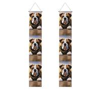 HYTTER Bannière de porche imprimée bouledogue anglais pour remise de diplôme - Robuste, durable, lavable et réutilisable, décoration de remise de diplôme pour fêtes, cérémonies, portes d'entrée