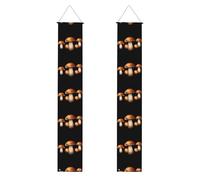 HYTTER Bannière de porche imprimée champignons grillés - Robuste, durable, lavable et réutilisable, décoration de remise de diplôme pour fêtes, cérémonies, portes d'entrée