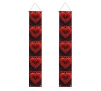 HYTTER Bannière de porche imprimée cœur rouge pour la Saint-Valentin - Robuste, durable, lavable et réutilisable, décoration de remise de diplôme pour fêtes, cérémonies, portes d'entrée