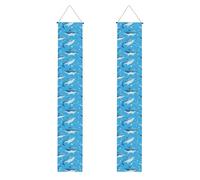 HYTTER Bannière de porche imprimée dauphins in the sea - Robuste, durable, lavable et réutilisable - Décoration de remise de diplôme pour fêtes, cérémonies, portes d'entrée
