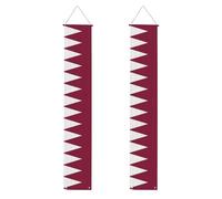 HYTTER Bannière de porche imprimée drapeau du Qatar - Robuste, durable, lavable et réutilisable, décoration de remise de diplôme pour fêtes, cérémonies, portes d'entrée