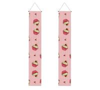 HYTTER Bannière de porche imprimée gâteau de cerise - Robuste, durable, lavable et réutilisable, décoration de remise de diplôme pour fêtes, cérémonies, portes d'entrée