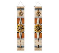 HYTTER Bannière de porche imprimée Law of the Compass Sea - Robuste, durable, lavable et réutilisable - Décoration de remise de diplôme pour fêtes, cérémonies, portes d'entrée