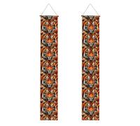 HYTTER Bannière de porche imprimée léopard tigre orange - Robuste, durable, lavable et réutilisable, décoration de remise de diplôme pour fêtes, cérémonies, portes d'entrée