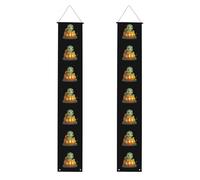 HYTTER Bannière de porche imprimée Little Tortle in the Pumpkin Lantern - Robuste, durable, lavable et réutilisable - Décoration de remise de diplôme pour fêtes, cérémonies, portes d'entrée