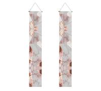 HYTTER Bannière de porche imprimée marbre or rose - Robuste, durable, lavable et réutilisable, décoration de remise de diplôme pour fêtes, cérémonies, portes d'entrée