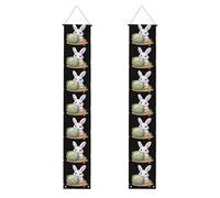 HYTTER Bannière de porche imprimée petit lapin blanc rongeur de chou - Robuste, durable, lavable et réutilisable, décoration de remise de diplôme pour fêtes, cérémonies, portes d'entrée