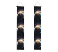 HYTTER Bannière de porche imprimée Space Planet Earth - Robuste, durable, lavable et réutilisable - Décoration de remise de diplôme pour fêtes, cérémonies, portes d'entrée