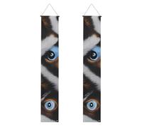 HYTTER Bannière de porche imprimée « The evil eye look ked » - Robuste, durable, lavable et réutilisable, décoration de remise de diplôme pour fêtes, cérémonies, portes d'entrée
