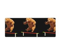 HYTTER Brown Bear High Jump Print Tapis de souris extra large pour ordinateur de bureau Clavier de jeu Version épaisse 30,5 x 80 cm