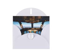 HYTTER Carte de vacances en papier nacré blanc avec motif de cockpit d'avion - Carte de vœux parfaite pour Noël, la Saint-Valentin, un anniversaire de mariage, etc