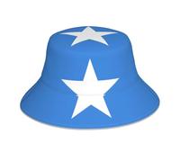 HYTTER Chapeau bob réfléchissant imprimé drapeau somalien pour rester élégant et protégé pour les activités de plein air unisexe noir
