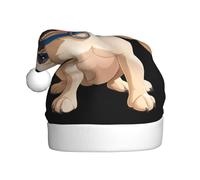 HYTTER Chapeau de Noël avec motif bouledogue français qui sort de la langue pour adulte, bord doux et moelleux, léger et confortable