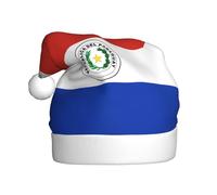 HYTTER Chapeau de Noël imprimé drapeau du Paraguay pour adulte, bord doux et moelleux, léger et confortable