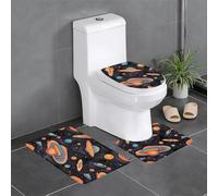 HYTTER Colorful Planet Series Lot de 3 tapis de sol antidérapants en forme de U pour toilettes, fermement fixé, absorbant et durable, épais et confortable
