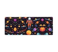 HYTTER Cool Man in Outer Space Galaxy Print Tapis de souris extra large pour ordinateur de bureau Clavier de jeu Version épaisse 30,5 x 80 cm