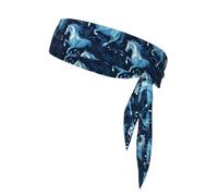 HYTTER Cravate de sport avec imprimé cheval bleu, séchage rapide, évacuation de l'humidité, bandeau athlétique multifonction pour homme et femme
