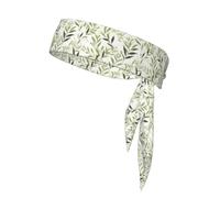 HYTTER Cravate de sport avec imprimé fleurs vertes, feuilles et branches de sauge, séchage rapide, évacuation de l'humidité, bande athlétique multifonctionnelle pour homme et femme