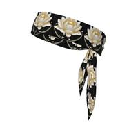 HYTTER Cravate de sport avec imprimés lotus et perles pures, séchage rapide, évacuation de l'humidité, bandeau athlétique multifonction pour homme et femme