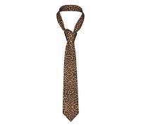 HYTTER Cravate pour homme motif léopard - Cravate en soie imprimée tendance pour homme, facile d'entretien, parfaite pour les mariages et les fêtes, noir, taille unique