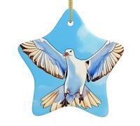 HYTTER Décoration de Noël en céramique avec motif mouettes en vol, facile à accrocher, très approprié pour décorer les arbres de Noël