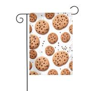 HYTTER Drapeau de jardin avec impression de biscuits au chocolat - Décoration de cour - 30,5 x 45,7 cm - Pour jardin, terrasse, balcon