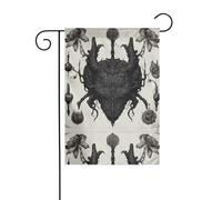 HYTTER Drapeau de jardin avec impression de fleurs du diable - Décoration de cour - 30,5 x 45,7 cm - Pour jardin, terrasse, balcon