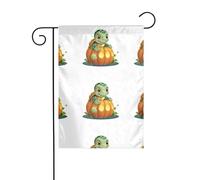 HYTTER Drapeau de jardin avec inscription « Little Tortle in the Pumpkin Lantern » - Décoration de cour - 30,5 x 45,7 cm - Pour jardin, terrasse, balcon