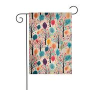 HYTTER Drapeau de jardin coloré avec impression d'arbres de vie - Décoration de cour - 30,5 x 45,7 cm - Pour jardin, terrasse, balcon