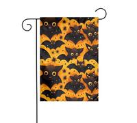 HYTTER Drapeau de jardin imprimé chauve-souris d'Halloween 30,5 x 45,7 cm pour jardin, terrasse, balcon
