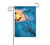HYTTER Drapeau de jardin imprimé chauve-souris sous le ciel nocturne 30,5 x 45,7 cm pour jardin, terrasse, balcon