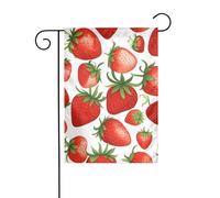 HYTTER Drapeau de jardin imprimé fraises rouges 30,5 x 45,7 cm pour jardin, terrasse, balcon