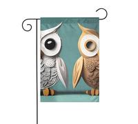 HYTTER Drapeau de jardin imprimé hiboux mignons 30,5 x 45,7 cm pour jardin, terrasse, balcon