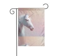 HYTTER Drapeau de jardin imprimé licorne mélancolique pour décoration de cour 30,5 x 45,7 cm pour jardin, terrasse, balcon