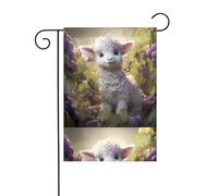 HYTTER Drapeau de jardin imprimé « Little Sheep in the Vineyard » - Décoration de cour - 30,5 x 45,7 cm - Pour jardin, terrasse, balcon