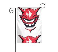 HYTTER Drapeau de jardin imprimé sourire du diable 30,5 x 45,7 cm pour jardin, terrasse, balcon