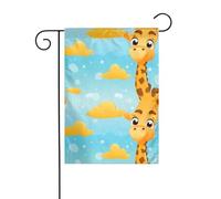 HYTTER Drapeau de jardin mignon et drôle imprimé girafe 30,5 x 45,7 cm pour jardin, terrasse, balcon