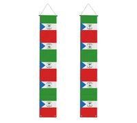 HYTTER Drapeau de la Guinée équatoriale - Bannière de porche imprimée pour remise de diplôme - Robuste, durable, lavable et réutilisable - Décoration de remise de diplôme pour fêtes, cérémonies