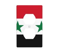 HYTTER Drapeau de la République arabe syrienne Impression double prise murale Plaque de couverture de prise électrique Décoration durable 11,4 x 7 cm