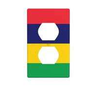 HYTTER Drapeau de l'île Maurice - Panneau mural à double prise électrique - Décoration durable - 11,4 x 7 cm