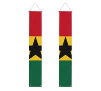 HYTTER Drapeau du Ghana - Bannière de porche imprimée pour remise de diplôme - Robuste, durable, lavable et réutilisable - Décoration de remise de diplôme pour fêtes, cérémonies, portes d'entrée