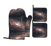 HYTTER Ensemble de gants de cuisine et maniques pour cuisine - Isolés, épais, durables et anti-brûlure