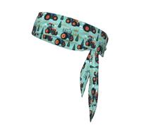 HYTTER Fantasy Cravate de sport avec imprimé tracteur agricole à séchage rapide, évacuation de l'humidité, bande athlétique multifonction pour homme et femme