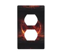 HYTTER Grande boule de feu impression double panneau mural prise électrique plaque de couverture incassable décoration durable 11,4 x 7 cm