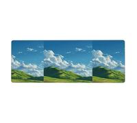 HYTTER Green Space Under The Blue Sky Print Tapis de souris extra large pour ordinateur de bureau Clavier de jeu Version épaisse 30,5 x 80 cm