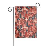 HYTTER Hong Kong Impression Drapeau de jardin Décoration de cour 30,5 x 45,7 cm pour jardin, terrasse, balcon