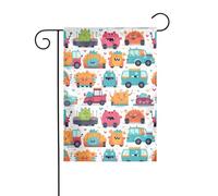 HYTTER Joli drapeau de jardin imprimé camion monstre décoration cour 30,5 x 45,7 cm pour jardin, terrasse, balcon