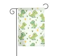 HYTTER Joli drapeau de jardin imprimé dinosaure décoration cour 30,5 x 45,7 cm pour jardin, terrasse, balcon