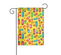 HYTTER Jolie boîte à crayons imprimée drapeau de jardin décoration cour 30,5 x 45,7 cm pour jardin, terrasse, balcon